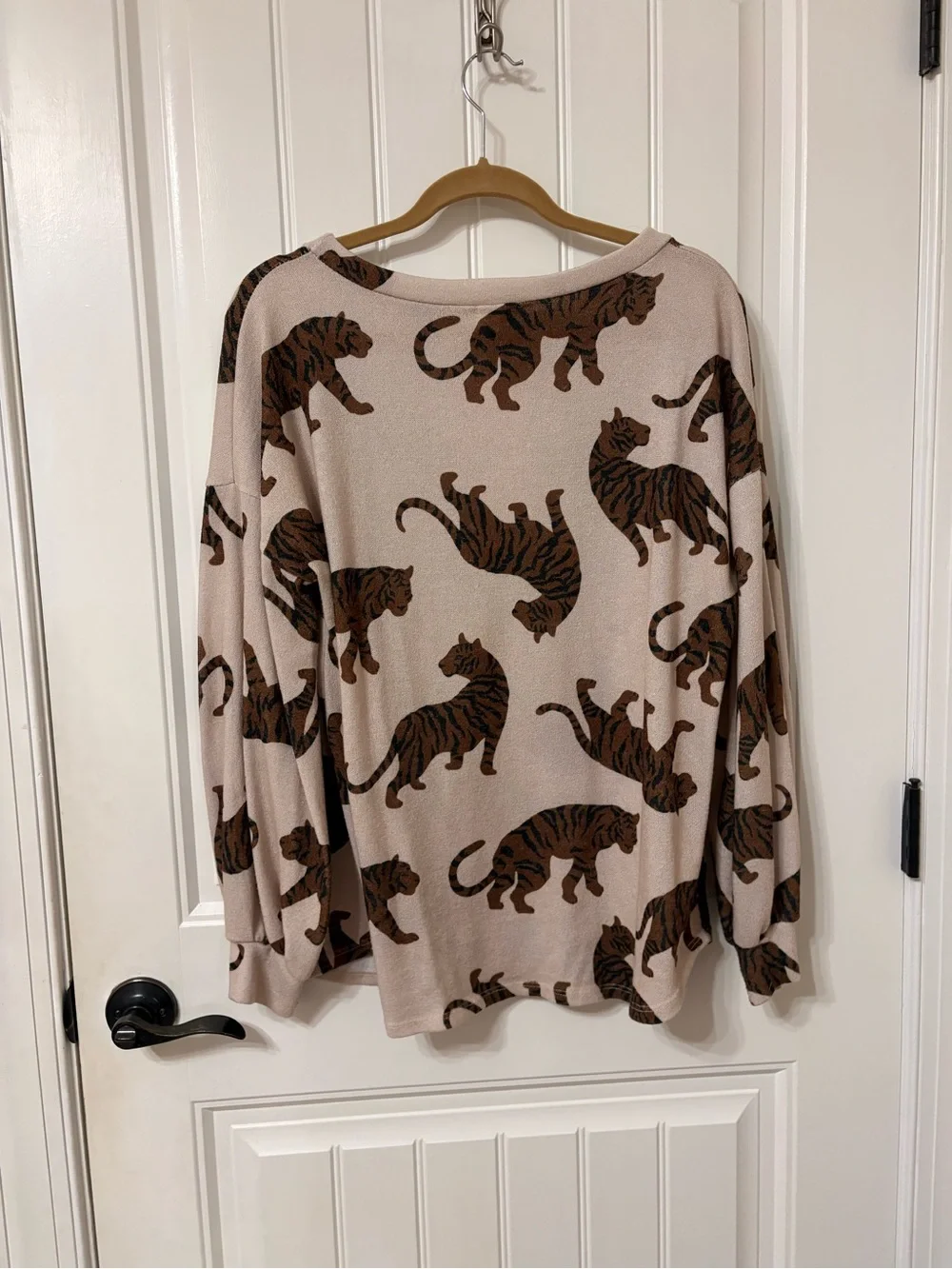 BiBi Beige Sweater with Brown Tiger Print - Picture 2 of 2